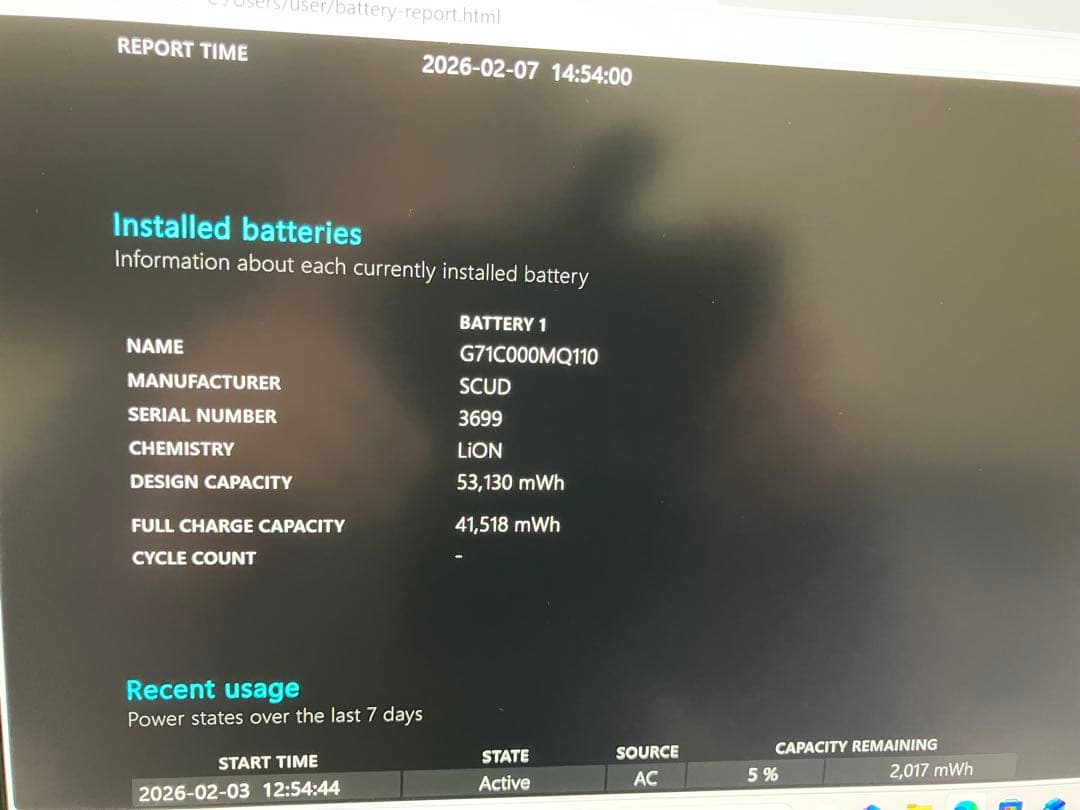 dynabook G83/KW 16GB/256GB バッテリー78.1%