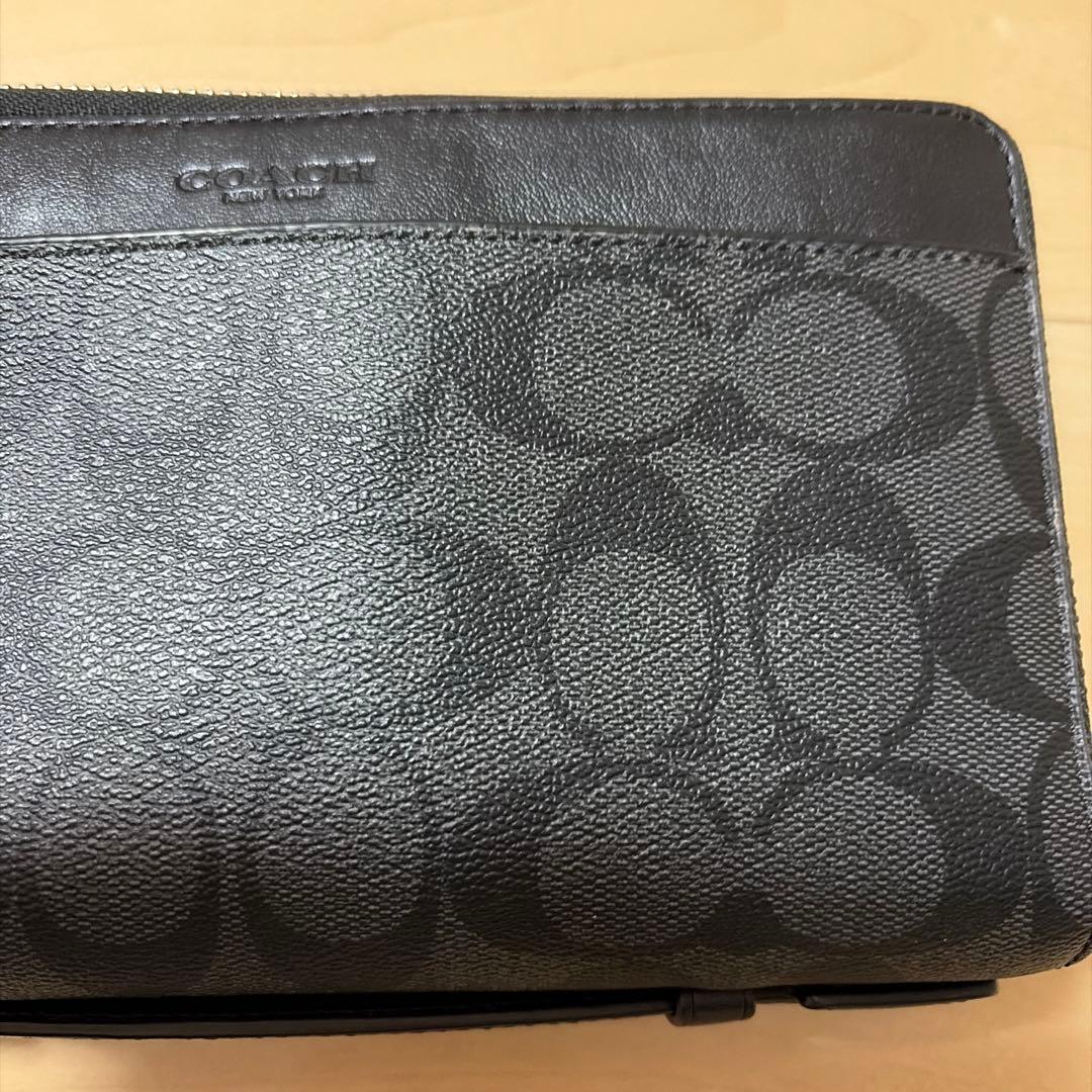 コーチ ダブルジップ トラベル オーガナイザー・シグネチャー キャンバス 長財布