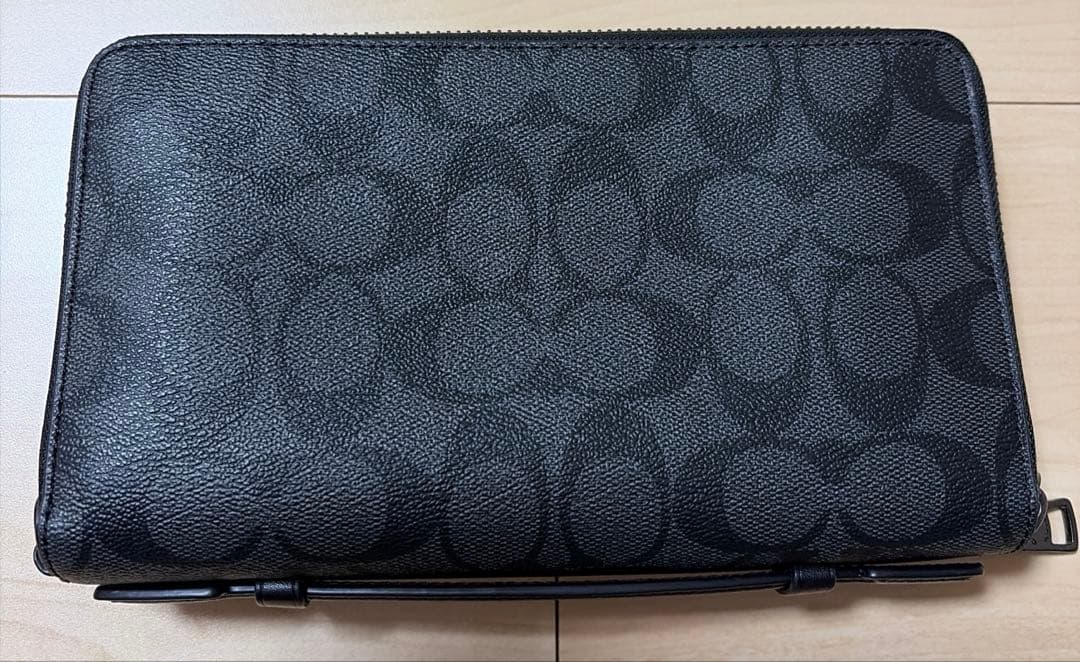 コーチ ダブルジップ トラベル オーガナイザー・シグネチャー キャンバス 長財布