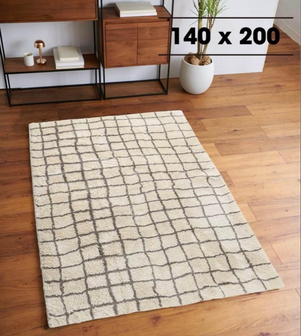 ジャーナルスタンダードファニチャー　 グリッド ラグ 140x200