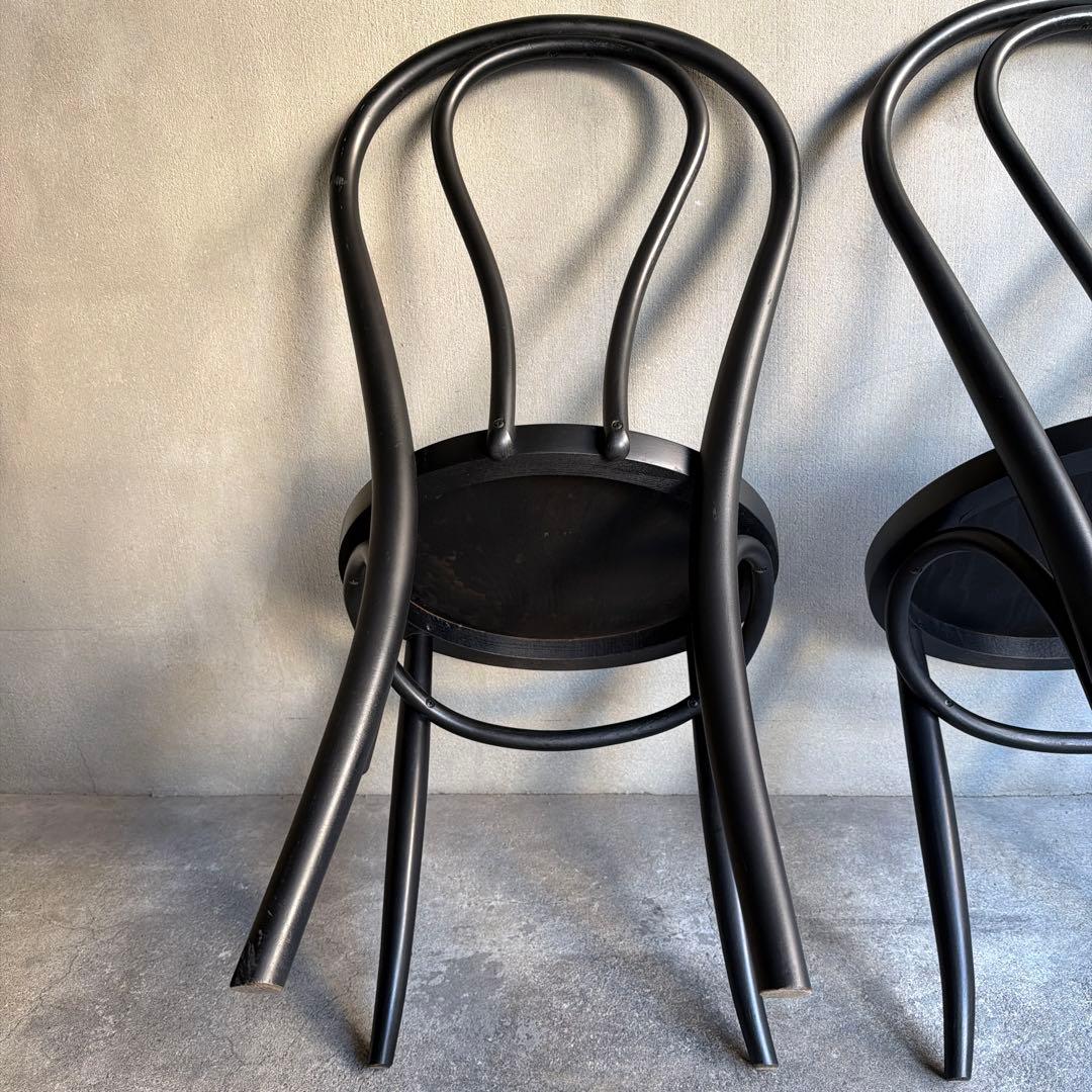 曲木　ベントウッドチェア　2脚セット　マットブラック塗装