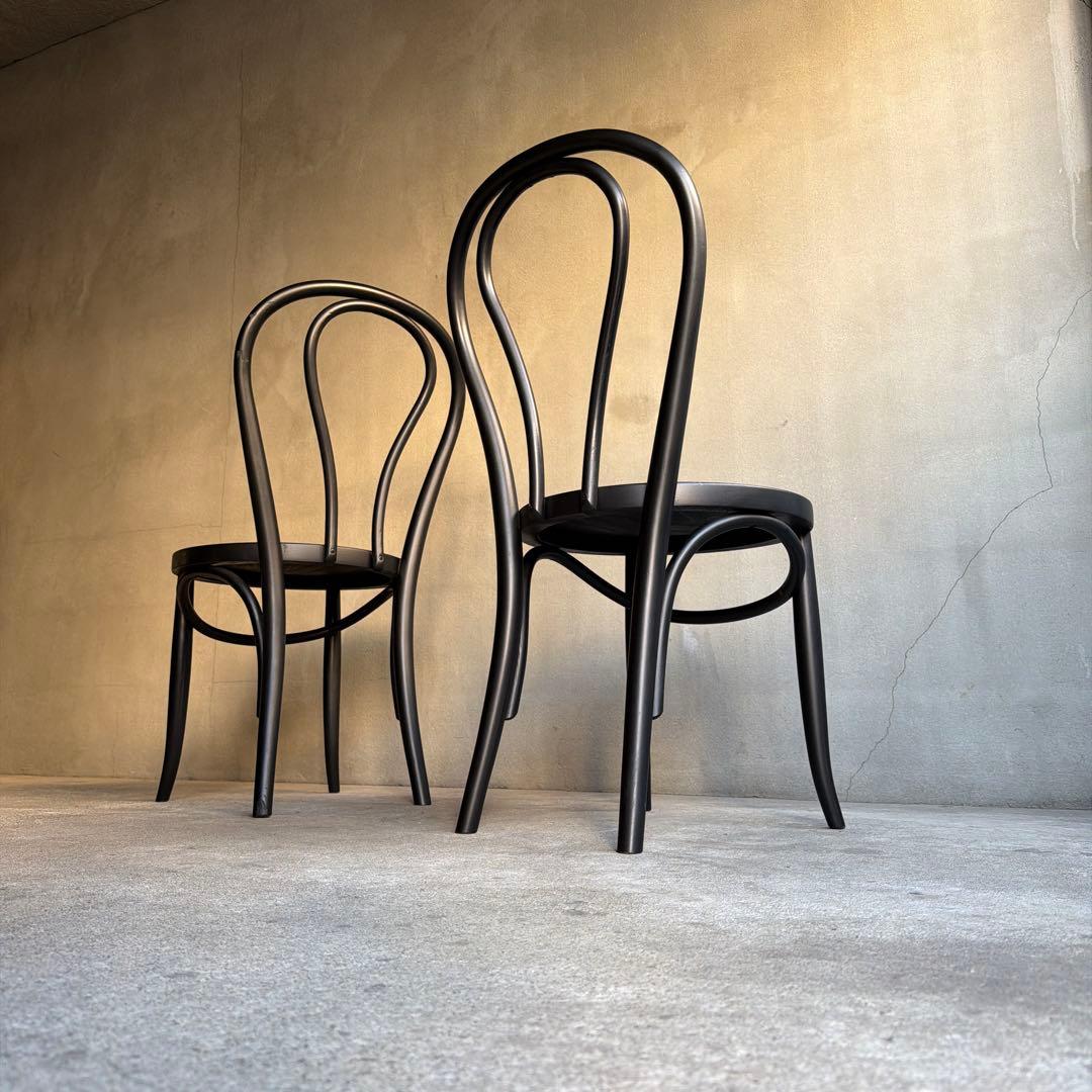 曲木　ベントウッドチェア　2脚セット　マットブラック塗装
