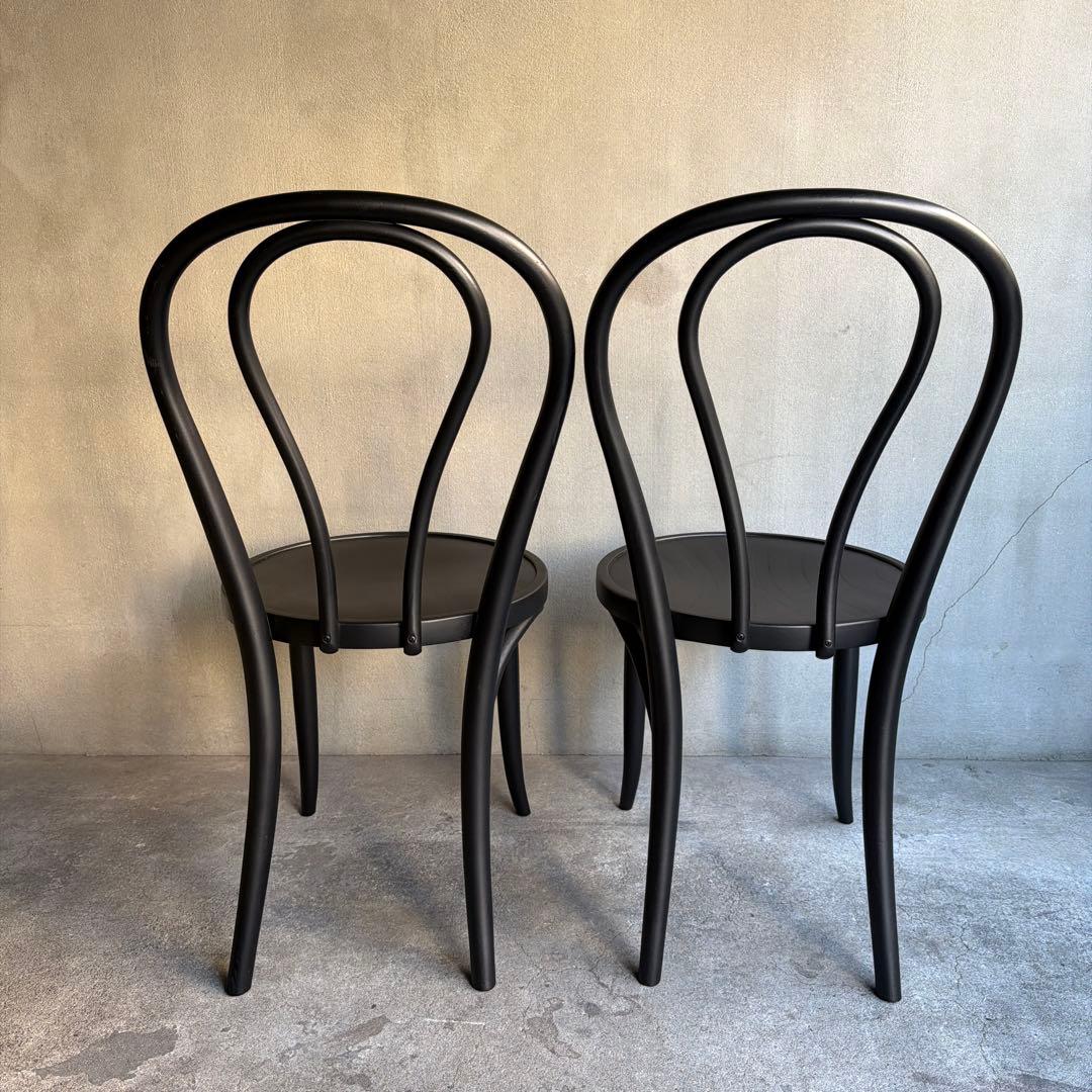 曲木　ベントウッドチェア　2脚セット　マットブラック塗装