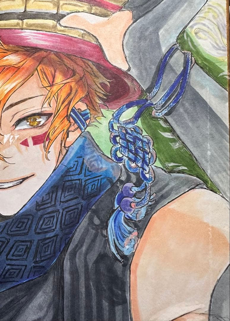 h*☆様 中色紙 手描き イラスト オリジナル アナログ 色紙 男の子