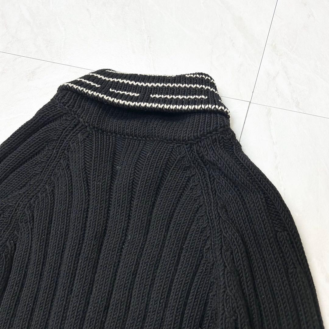 名作 HERMES ドライバーズニット フルジップ ローゲージ ジャケット S黒