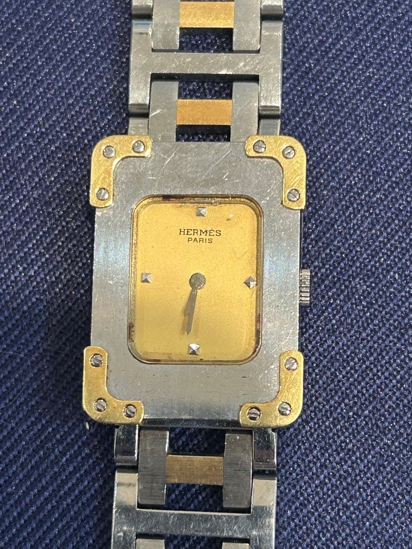HERMES アナログ時計 ゴールド シルバー