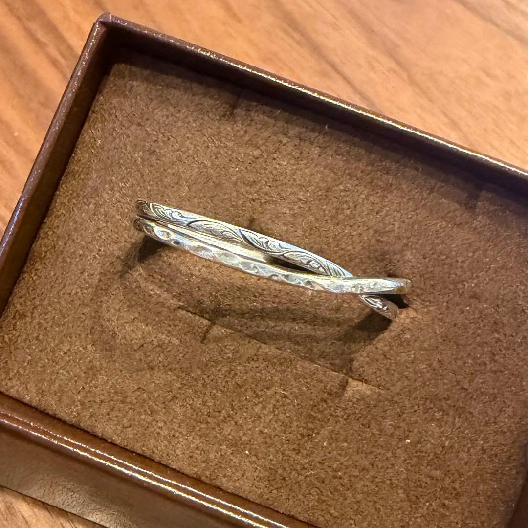 アガット　ダブルフィンガー　シルバーリング