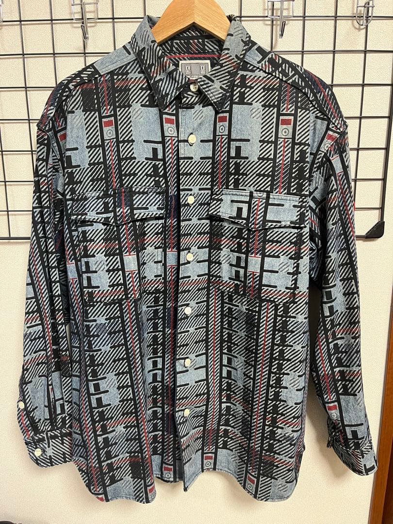 トップス C.E CAV EMPT CHECK PRINT DENIM SHIRT