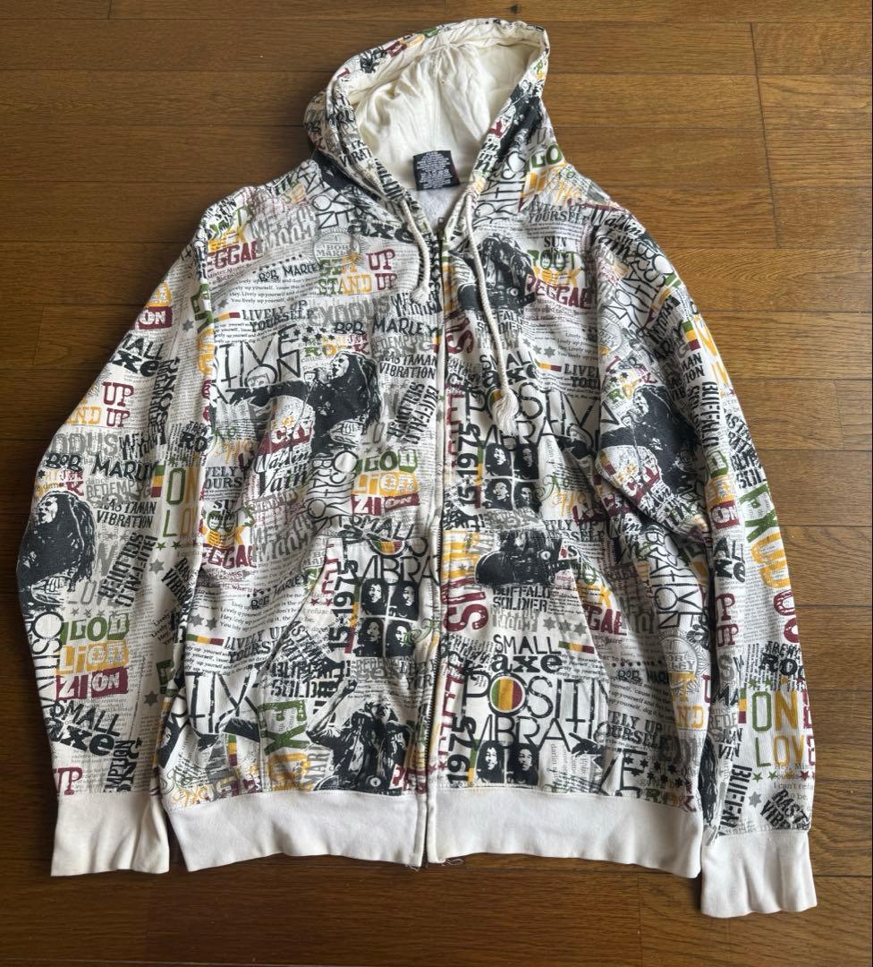 ボブマーリー ZION フルジップパーカー　総柄　2X