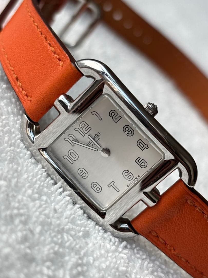 エルメスHERMES ケープコッド CC1.210 2重巻きロングベルト新品電池