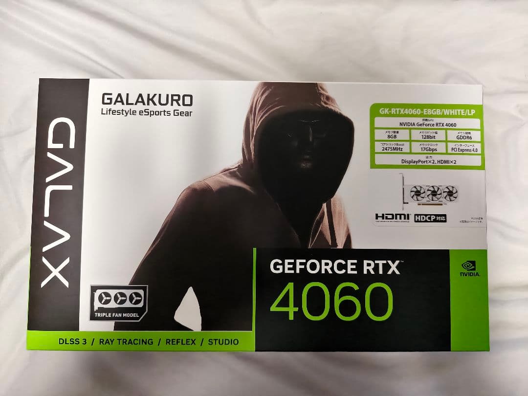 新品未使用　玄人志向 GeForce RTX4060 LP　領収書付き