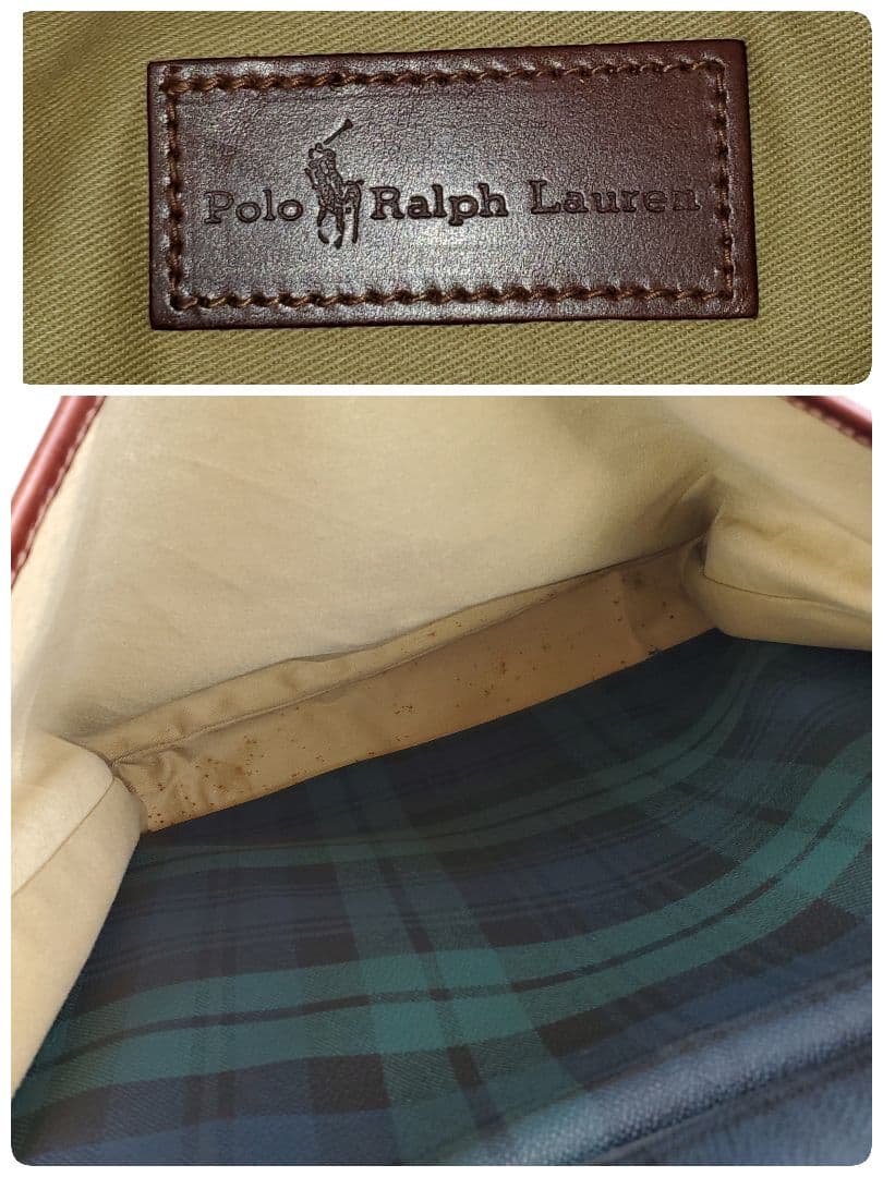 ポロラルフローレン PVC×レザー ボストンバッグ トラベルバッグ 旅行かばん