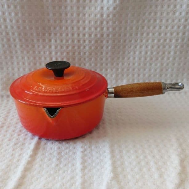 ビンテージ ルクルーゼ 片手鍋 ウッドハンドル 18センチ