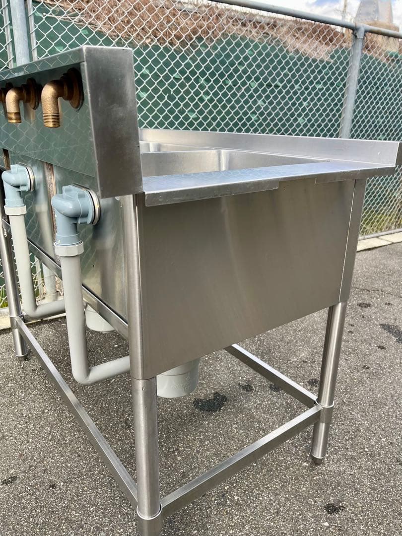 ステンレス2槽ダスト付きソイルドシンク　流し台　1030×600×800