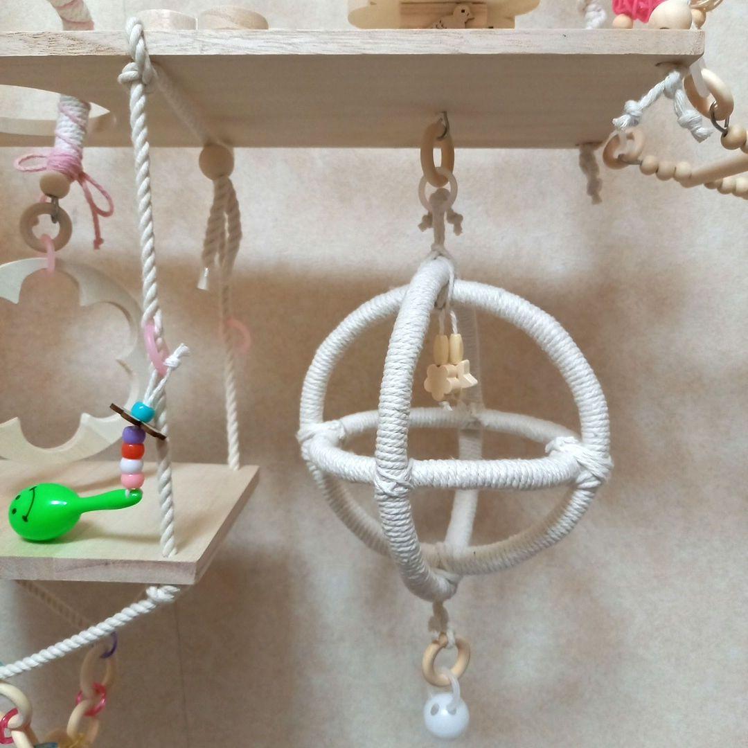 流木　三段 バードアスレチック　螺旋パーチ　球体アスレチック　大型M　No212