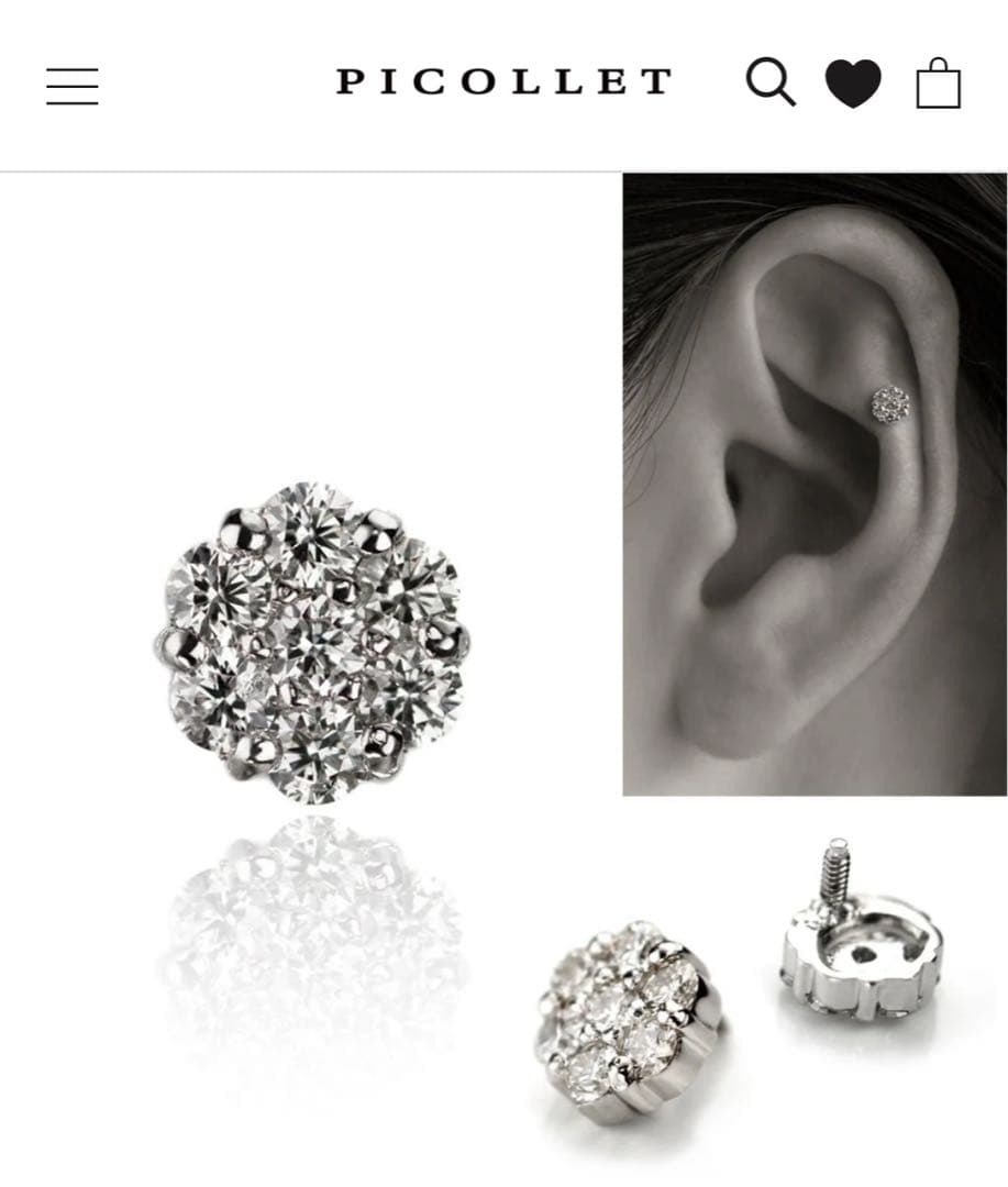 picollet PT ダイヤモンド フラワーピアス