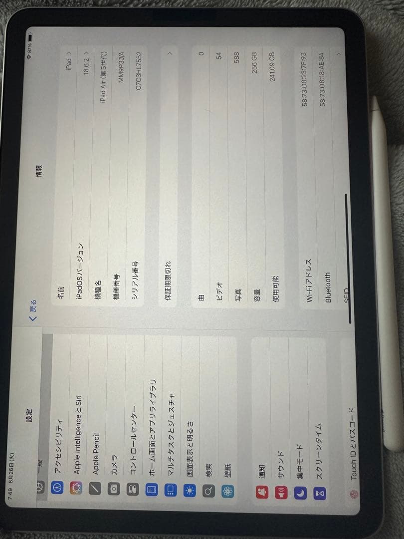 iPadAir 第五世代　256gb Wi-FiモデルApplePencil付き