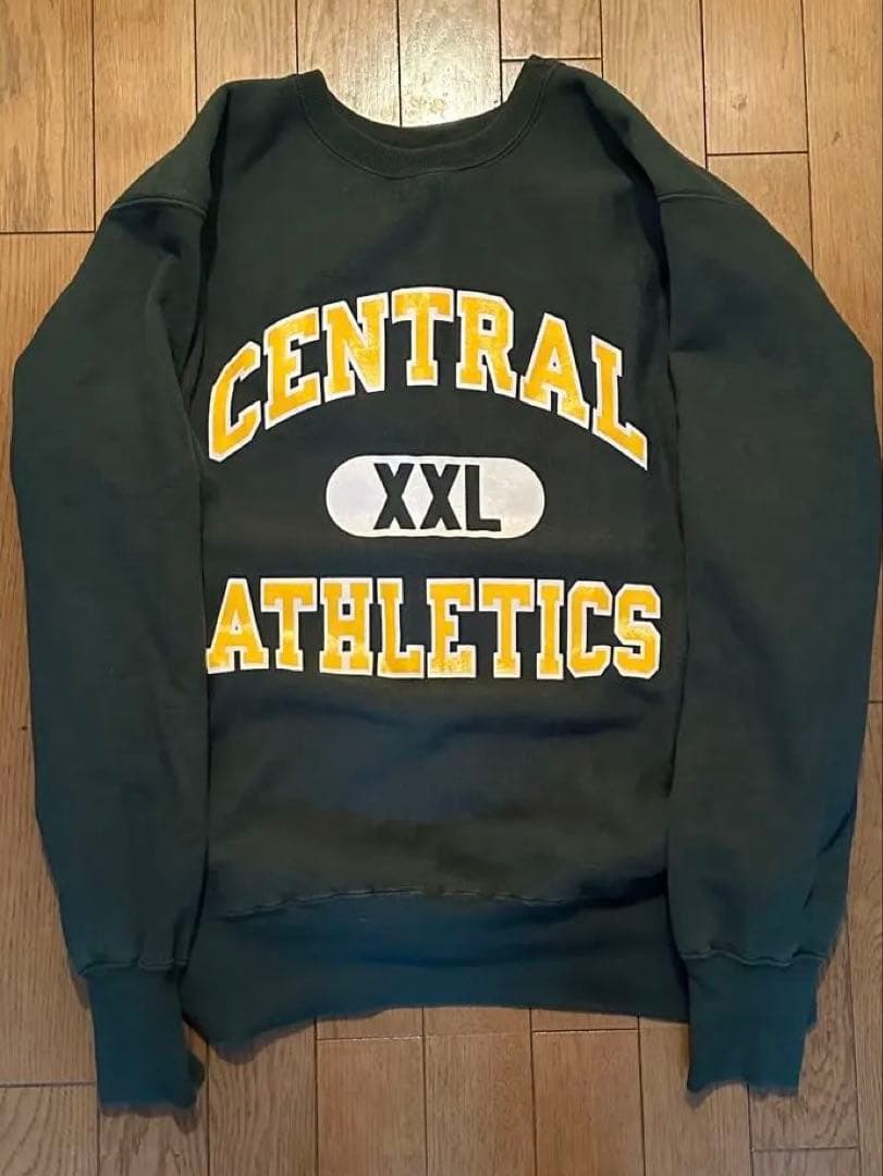 え*。様 リバースウィーブ ３段ロゴ　ダークグリーン　90s