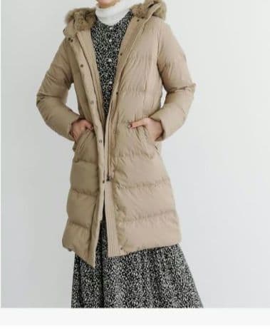 URBAN RESEARCH ラビットファー付きダウンジャケット ベージュ