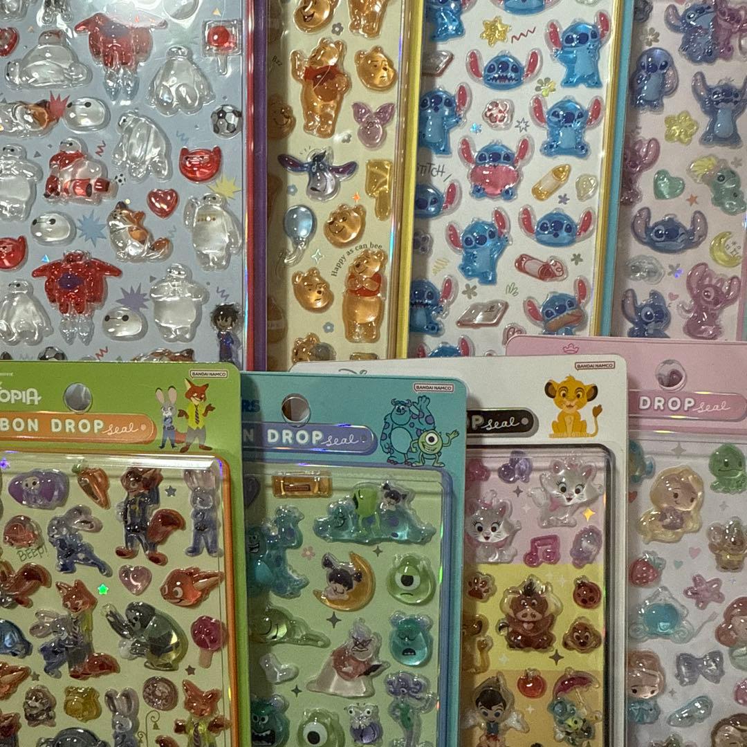 正規品 8種セット ディズニー ボンボンドロップシール コンプリート