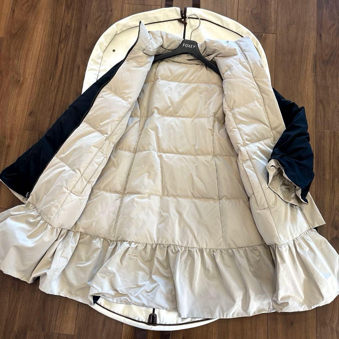 美品　フォクシー トウィンズダウンリバーシブルコート　訳あり