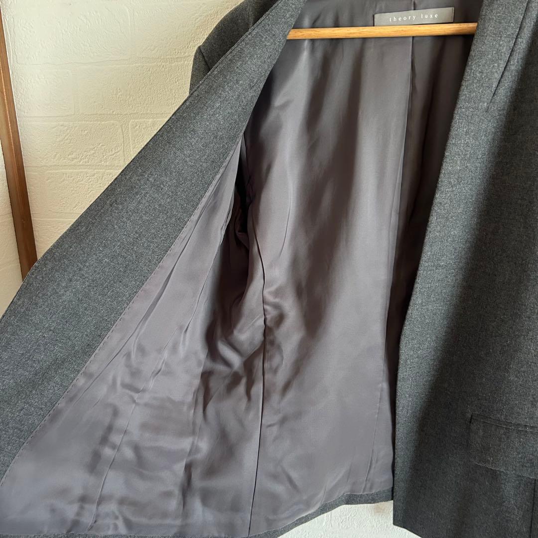 theoryluxe　パンツスーツ　セットアップ　ノーカラー　グレー　40