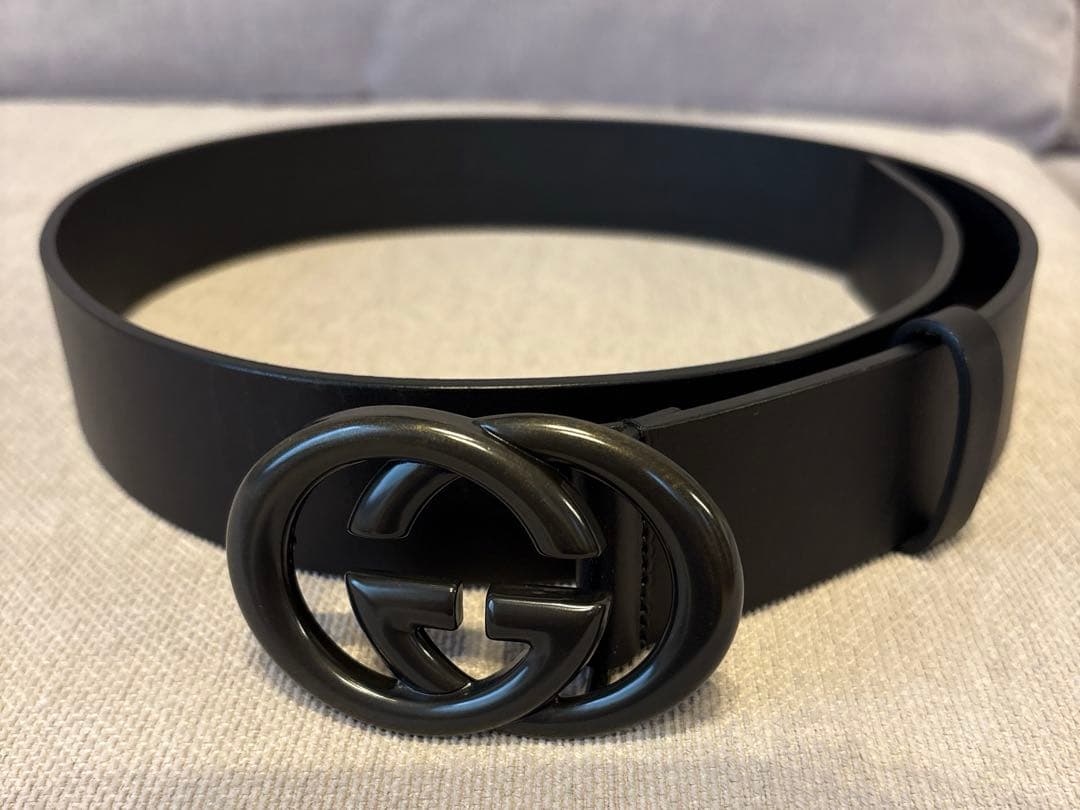 GUCCI グッチ　レザーベルト　ブラック
