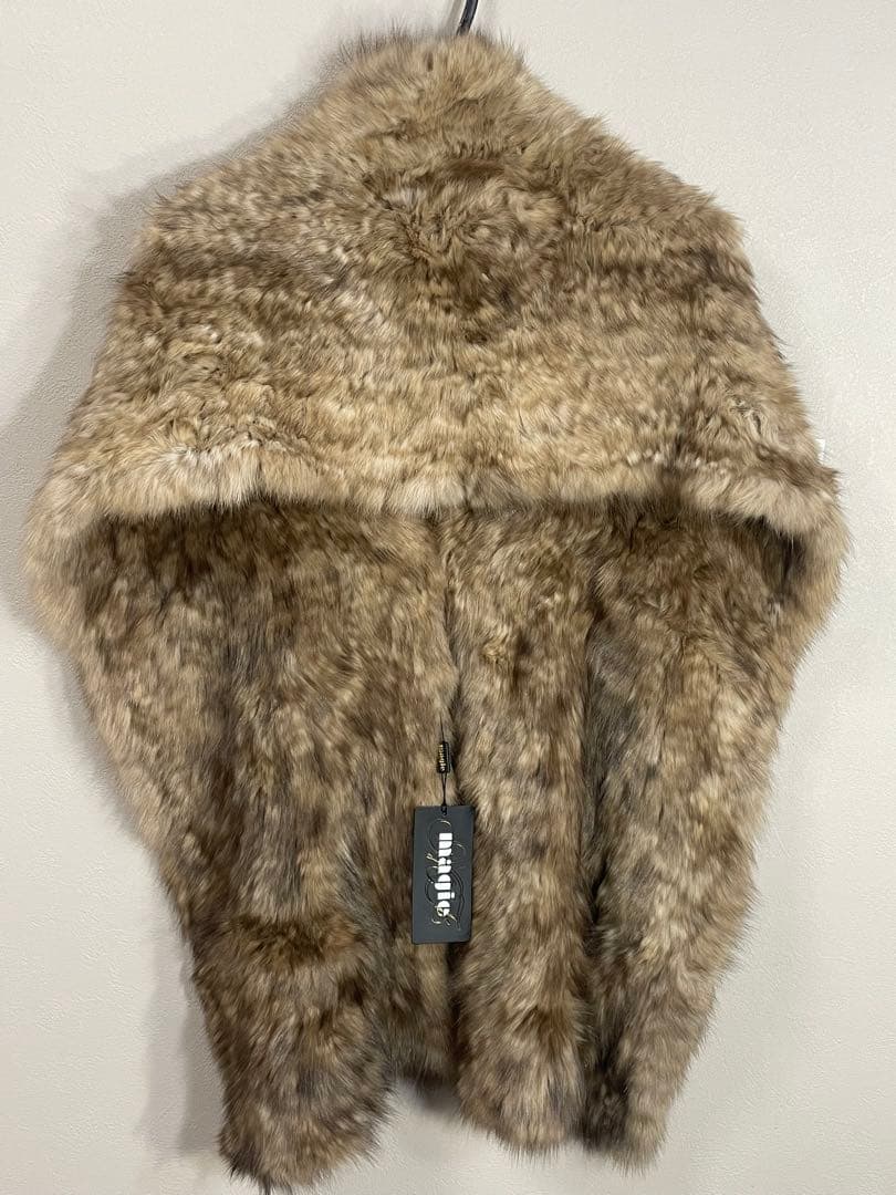 ベージュ系ファー ロングマフラー 未使用タグ付き