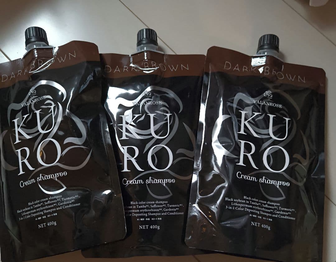 KURO クリームシャンプー ダークブラウン 400g 3パックセット
