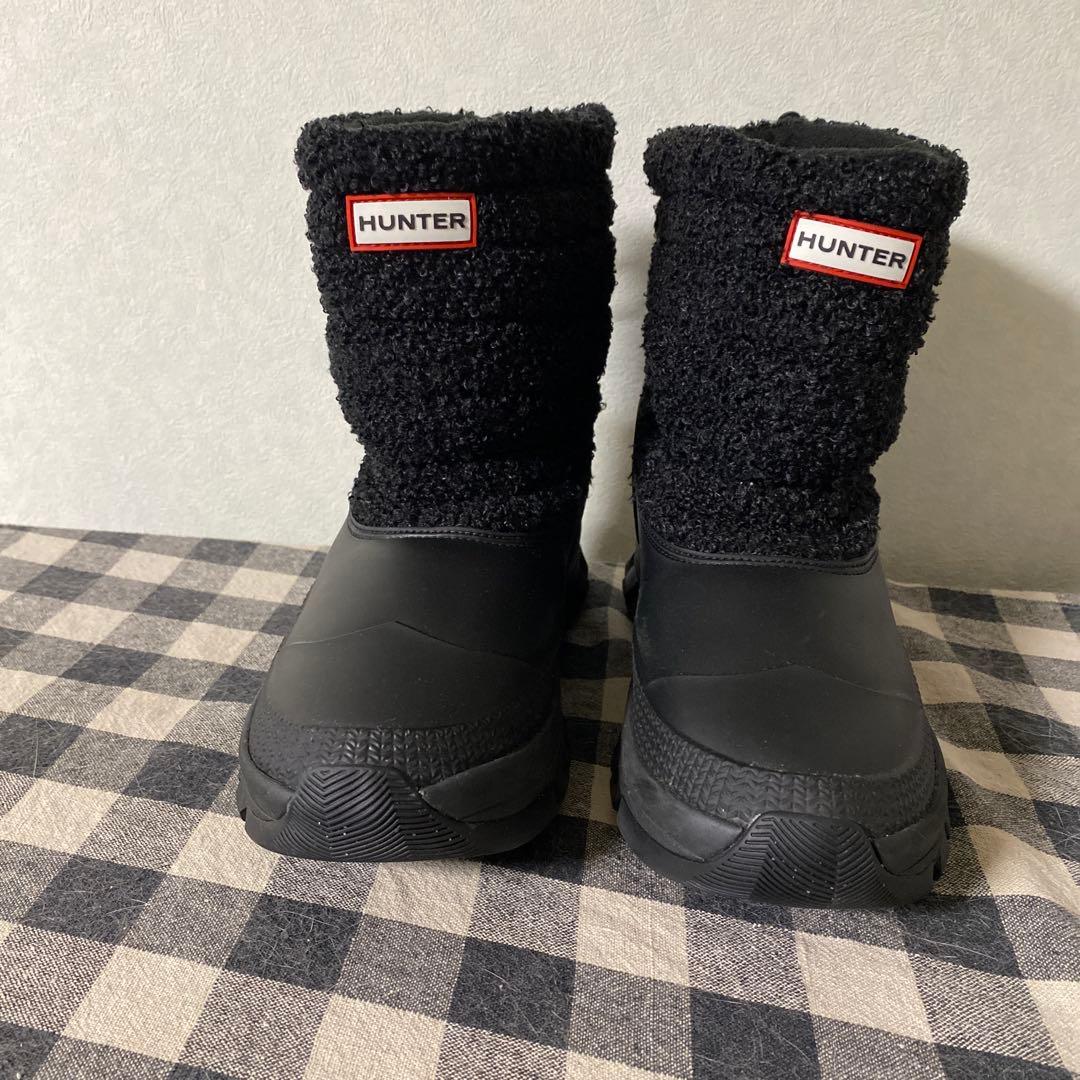 HUNTER ブラックショートブーツ23.5