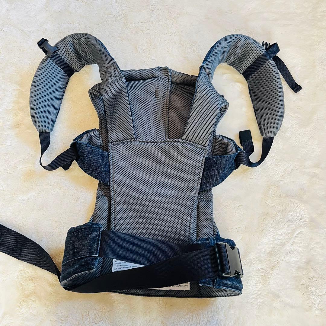 【美品✨】キューズベリー nico デニムオールメッシュ 抱っこ紐　腰パッド付き