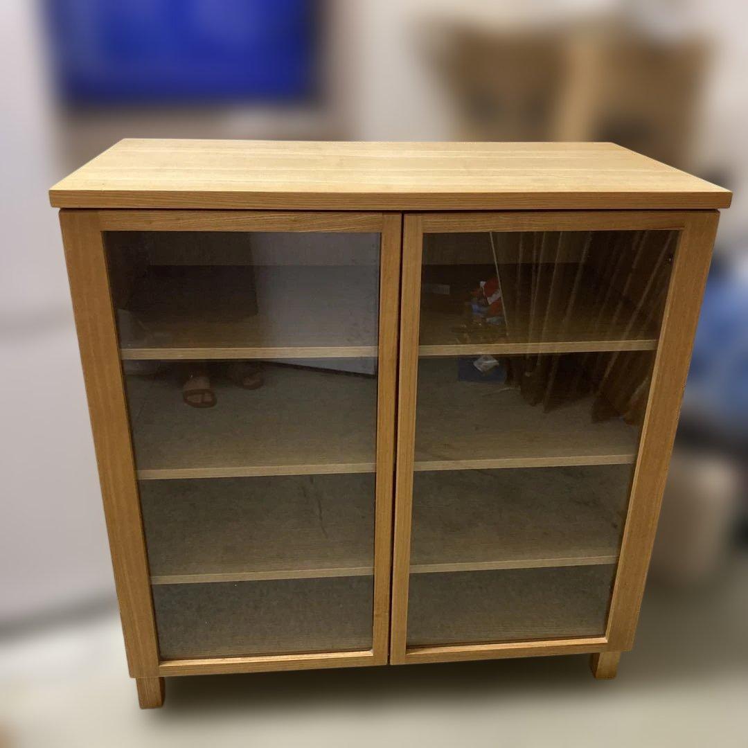 ボニータ様専有　無印良品　オーク材キャビネット・ガラス扉