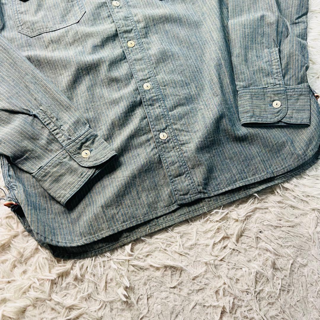 トップス MOMOTARO JEANS Gacha Pocket Stripe shirt