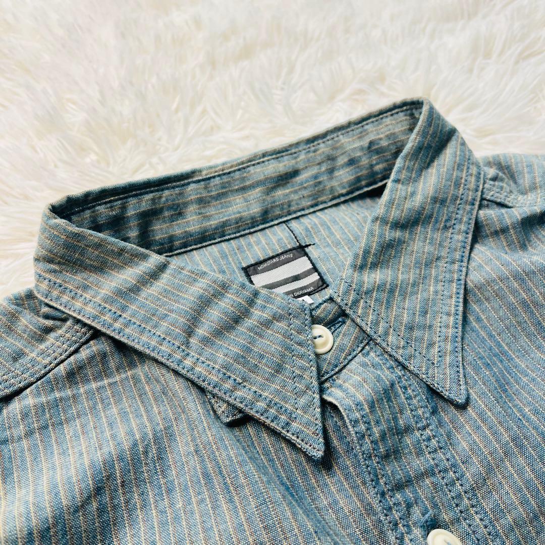トップス MOMOTARO JEANS Gacha Pocket Stripe shirt