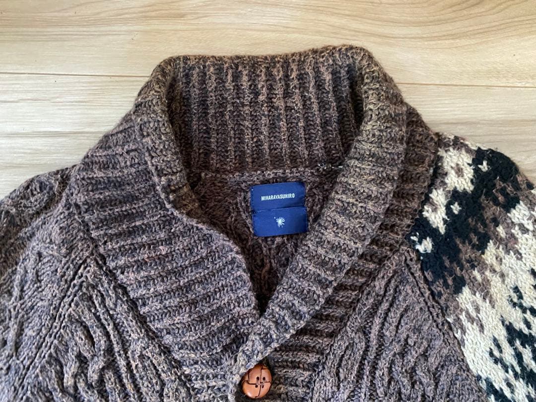 ミハラヤスヒロ MIHARA YASUHIRO ケーブルカーディガン サイズ48
