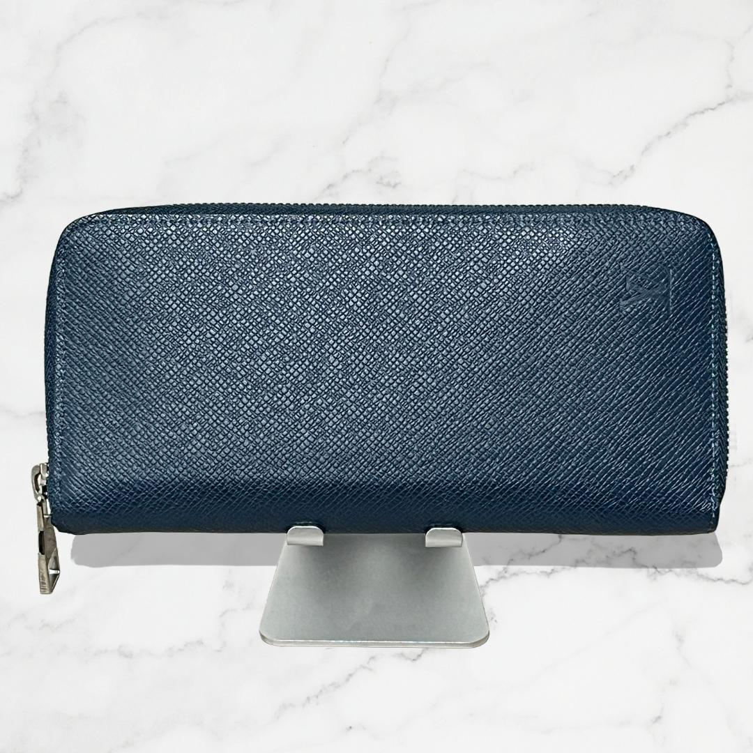 美品 LOUIS VUITTON ヴェルティカル 長財布 タイガ ネイビー