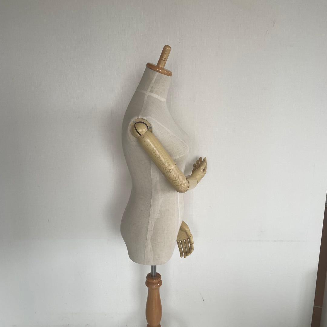 美品✨腕付き レディース トルソー 麻 猫脚パンツ可能　女性 アーム付きトルソー