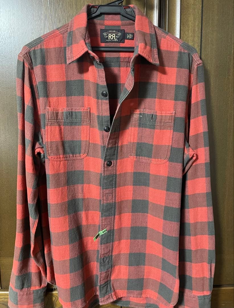 RRLダブルアールエル/赤黒バッファローチェック柄ネルシャツ
