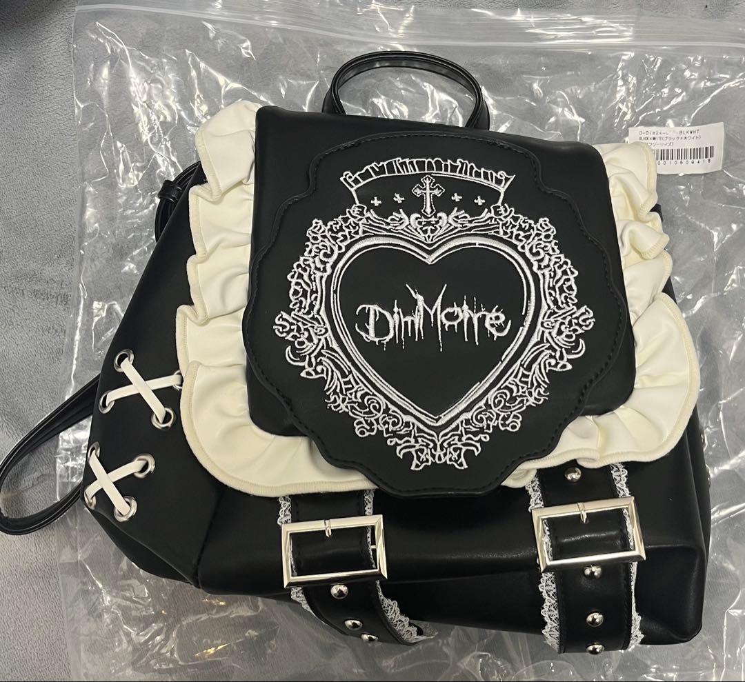 DimMoire ディムモアール heartcoreフリルミニリュック 黒x白