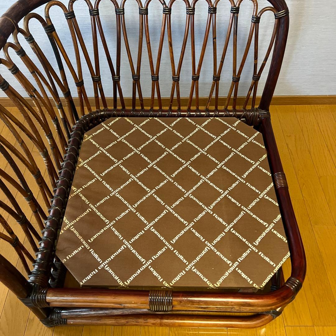 YAMAKAWA ラタン 籐 ヴィンテージ アンティーク 椅子 コーナー ④