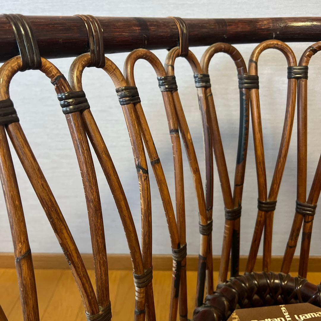 YAMAKAWA ラタン 籐 ヴィンテージ アンティーク 椅子 コーナー ④