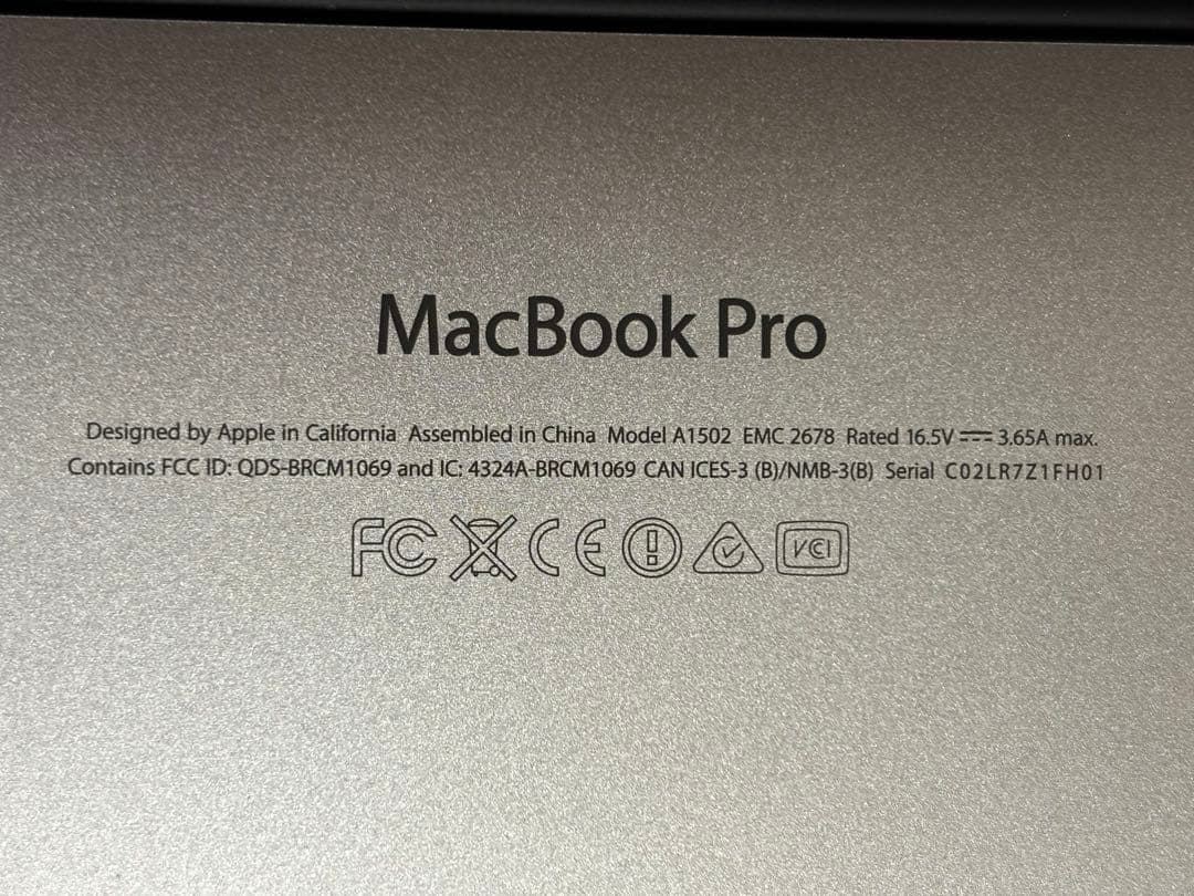 l*y様 MacBook pro Retina13 Big Sur インストール