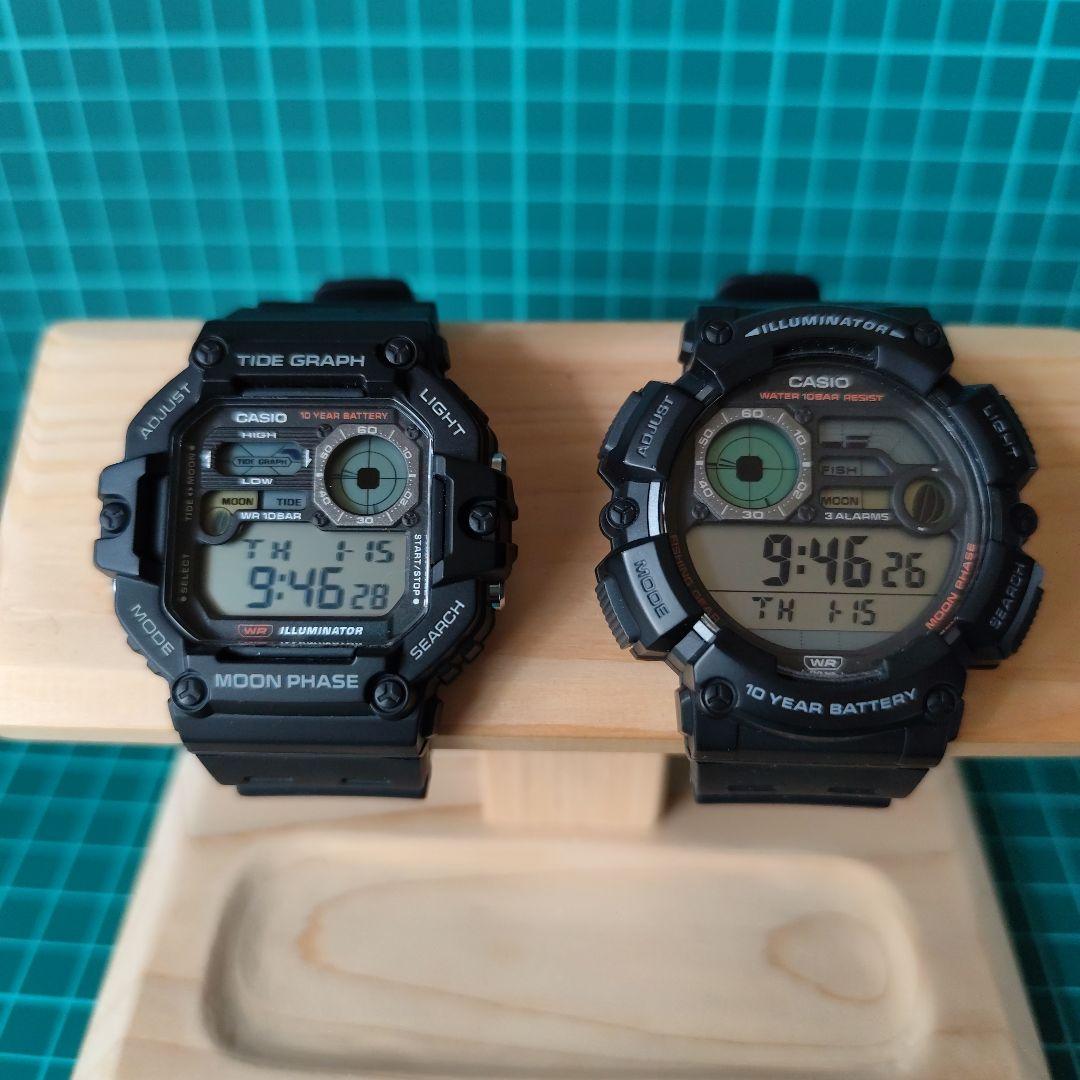 CASIOコレクション　タイドグラフ付き、フィッシング機能付き、腕時計2本セット
