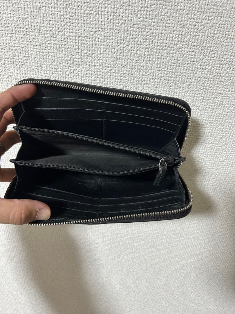GUCCI グッチ 長財布 黒 マイクロシマ シマGG柄 ラウンドファスナー