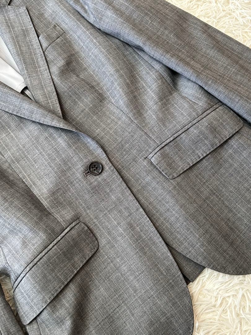 極美品！23区 グレー ピンクストライプ パンツスーツ 38 ヨーロッパ高級生地