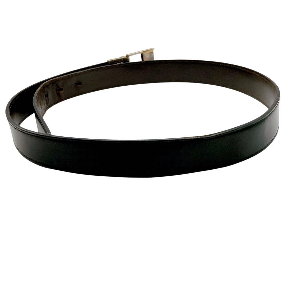 GUCCI✨グッチ　ベルト　レザー　ブラック　ロゴ刻印有り　約97cm ロング