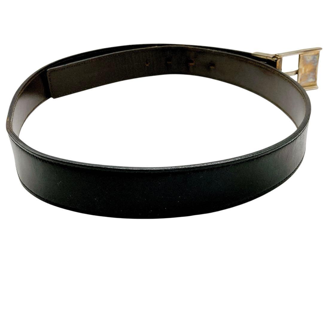 GUCCI✨グッチ　ベルト　レザー　ブラック　ロゴ刻印有り　約97cm ロング