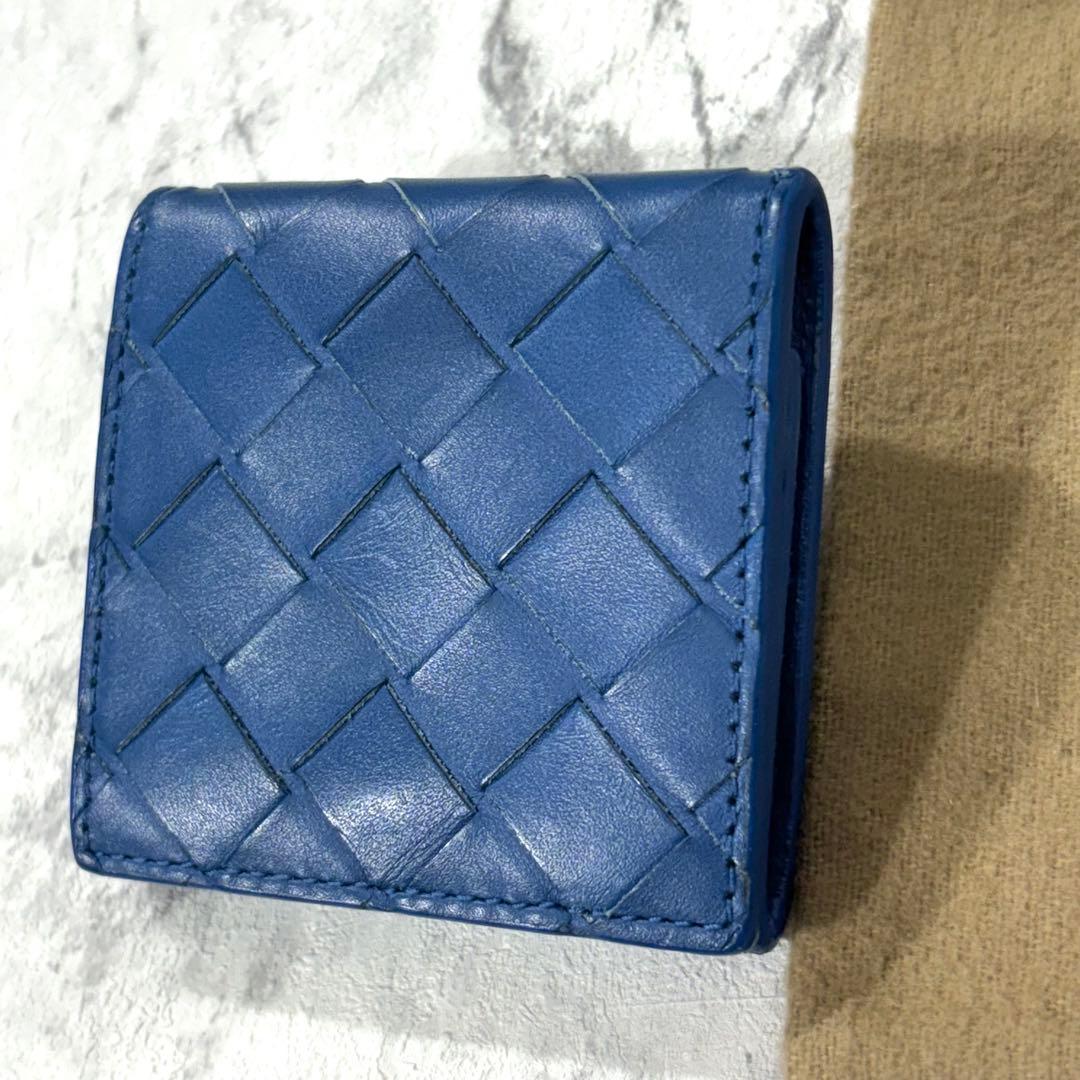 ボッテガヴェネタ ケース マキシ ブルー イントレチャート 小銭入れ