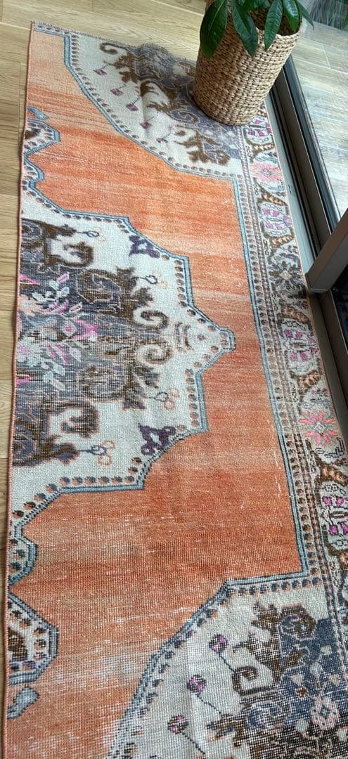 トライバルラグ・トルコヴィンテージラグ・ウール約65×195cm