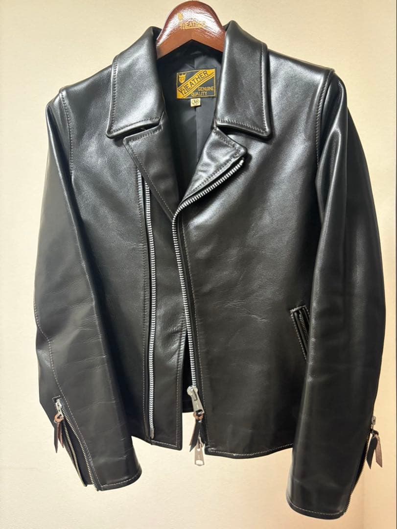 Y2 LEATHER ブラック レザーシングルライダース【美品】